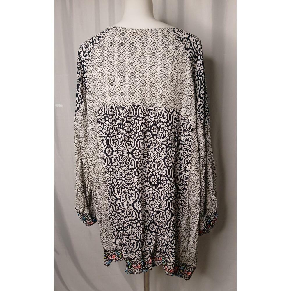 Kyla Seo Patchwork Style Scroll Pattern Tunic Pop… - image 3